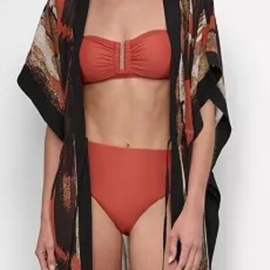 DKNY
Women's Shirred U-Wire Bandeau Bikini Top & Bottom